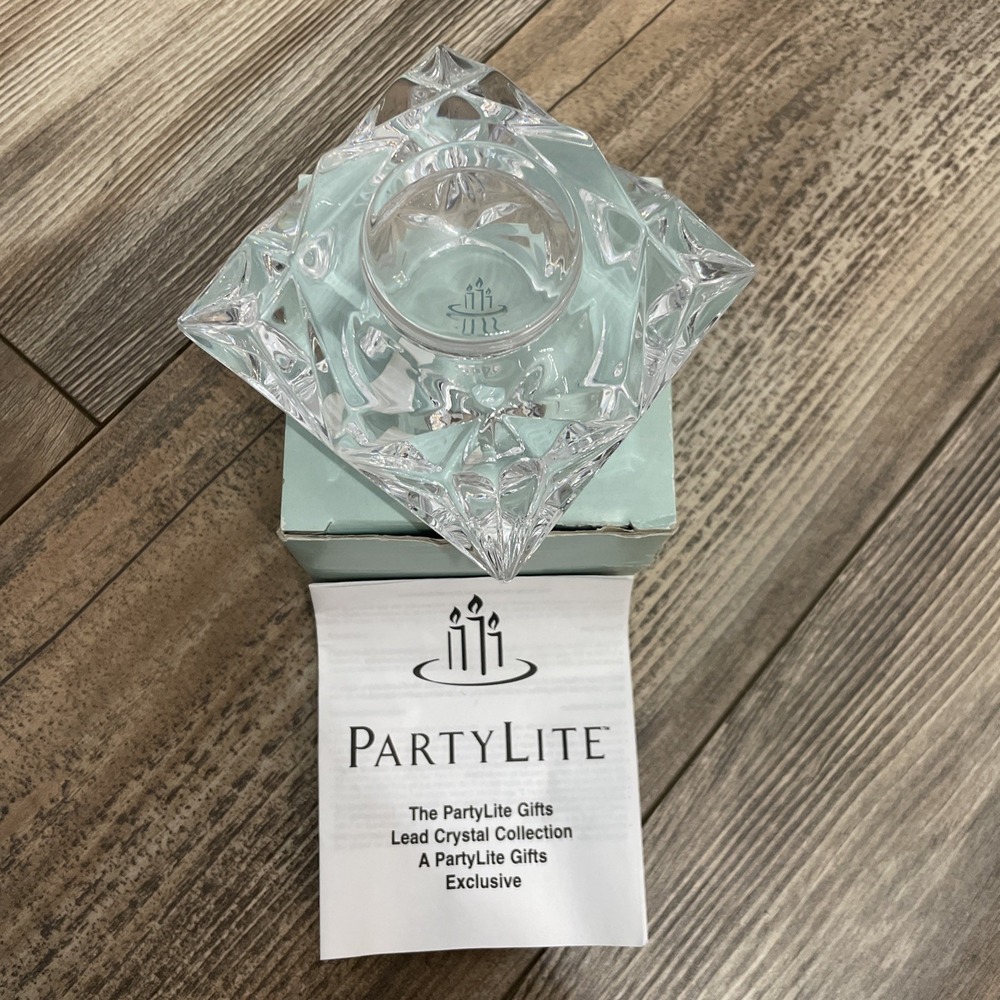PartyLite P0129 Quad Prism glass candle holder RETIRED - Picture 2 of 5